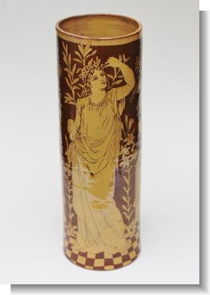 Pre-Raphaelite slipware Unbrella stand from the Aldershot School of Art.
